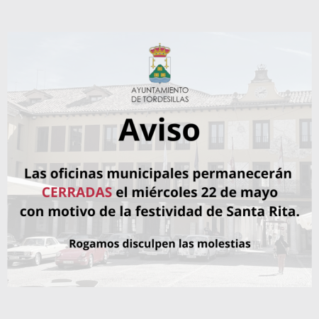 תמונהOficinas municipales cerradas - Miércoles 22 mayo